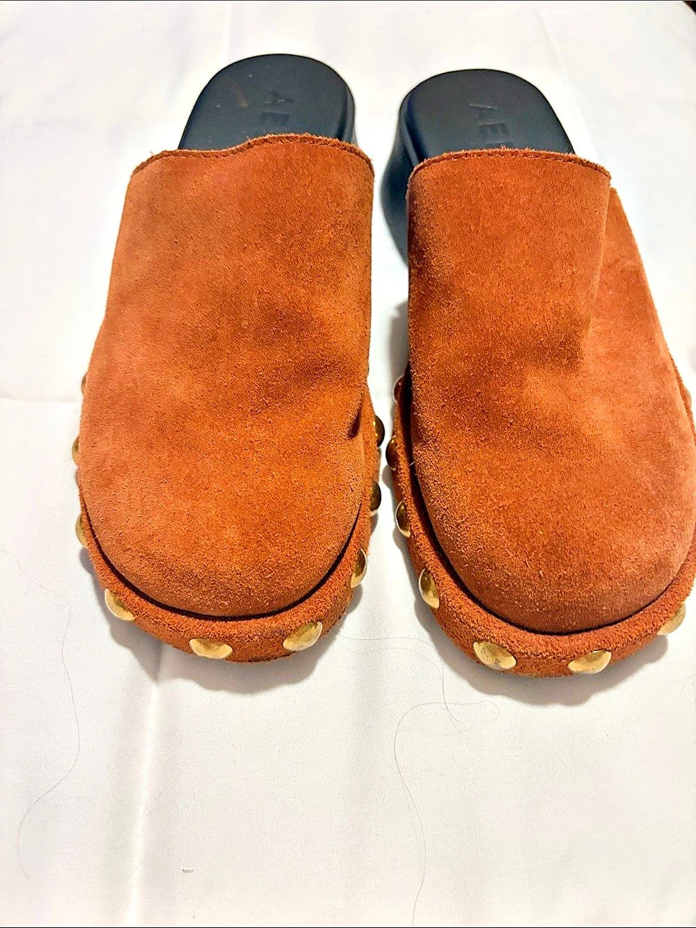 Aerosoles Cognac Studded Clogs(7) gold studs